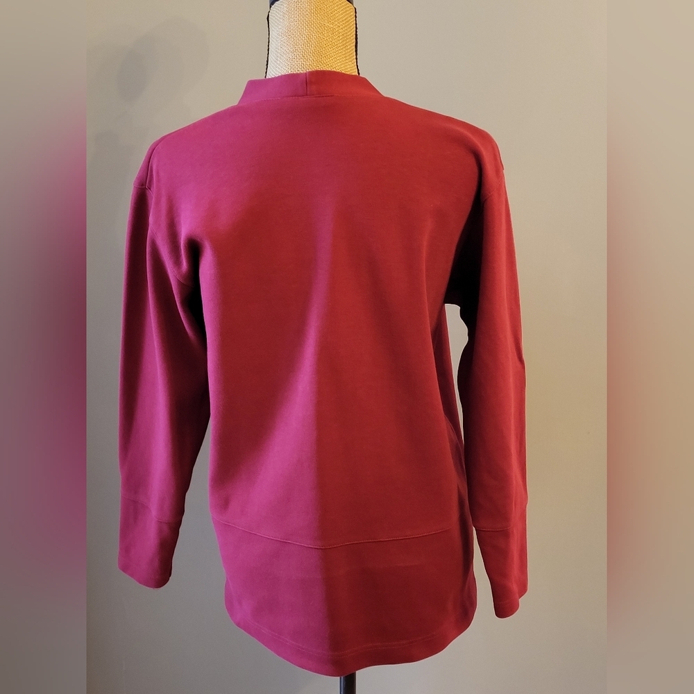 Talbots Medium Red Knit Cardigan Gold Buttons - Picture 6 of 10